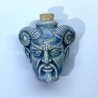 Ceramic Devil Head Bottle Amulet Talisman